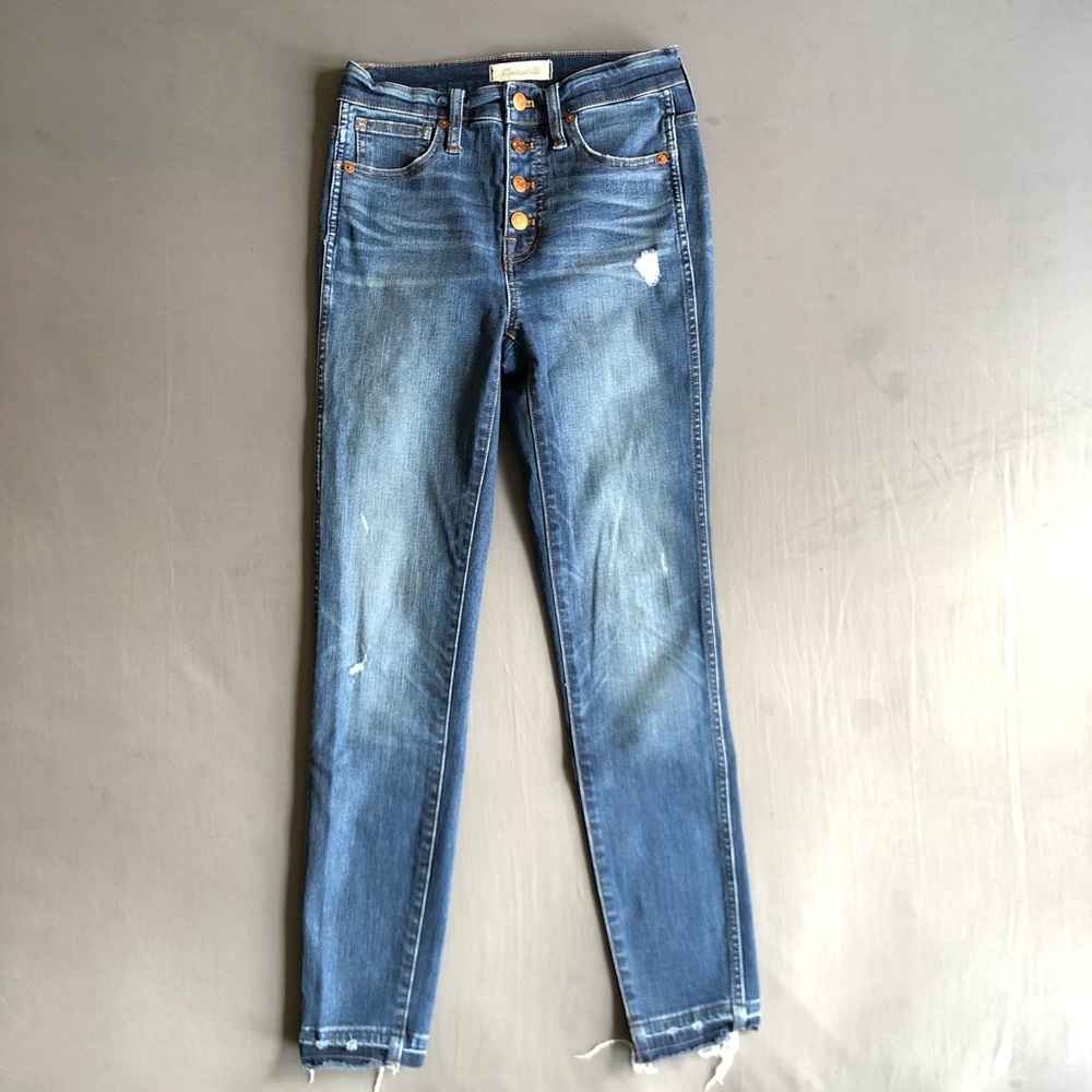 Madewell 10" High-Rise Skinny Jeans: Drop-Hem Edition Sz 25 - Picture 2 of 14